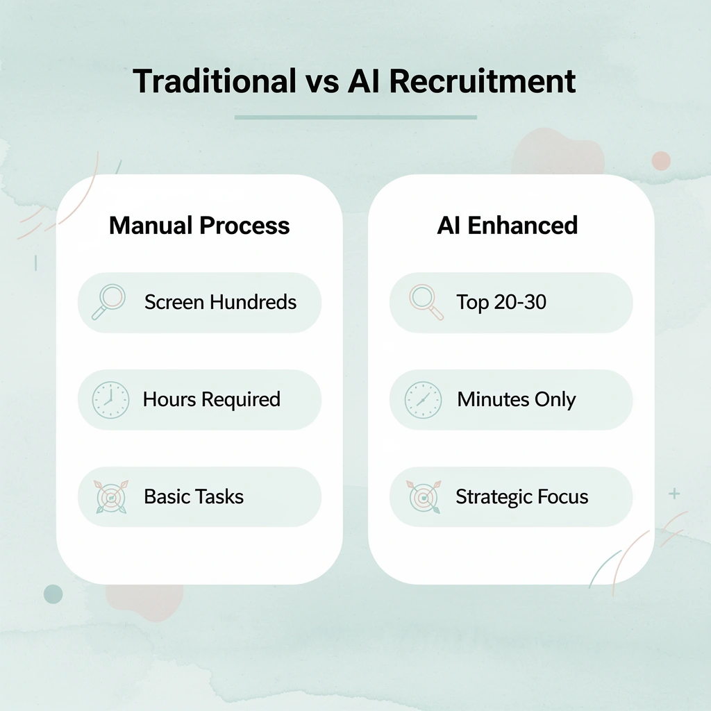 Comparison between traditional manual recruitment and AI-enhanced recruitment processes