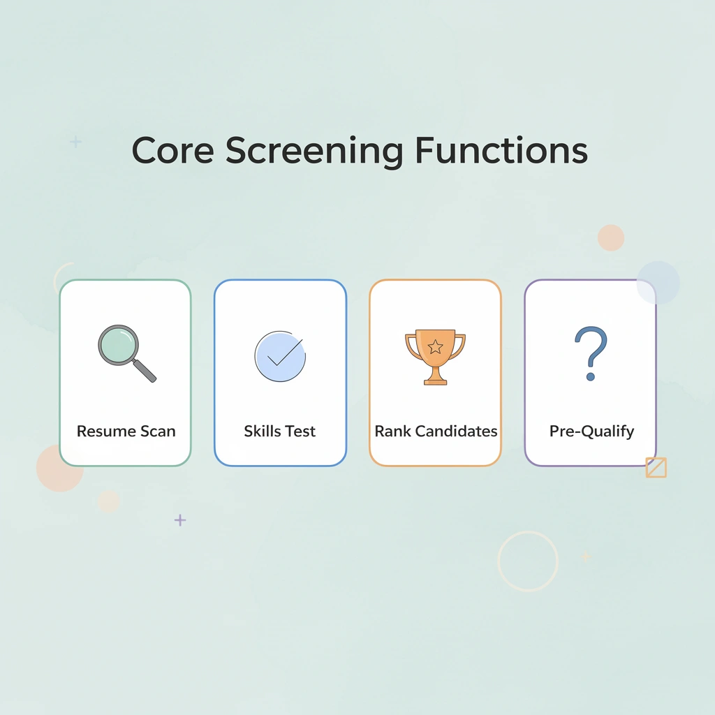 Four core functions of candidate screening tools