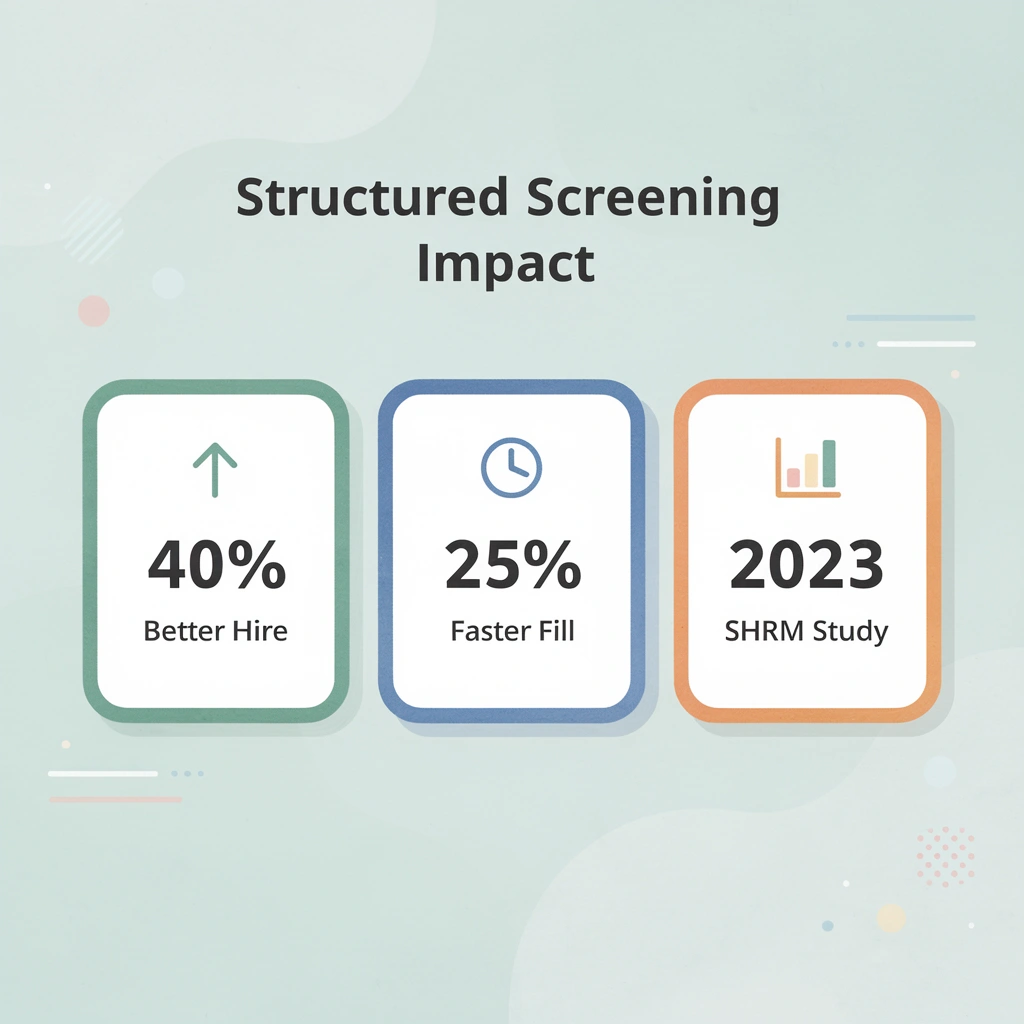 Statistics showing the impact of structured screening processes