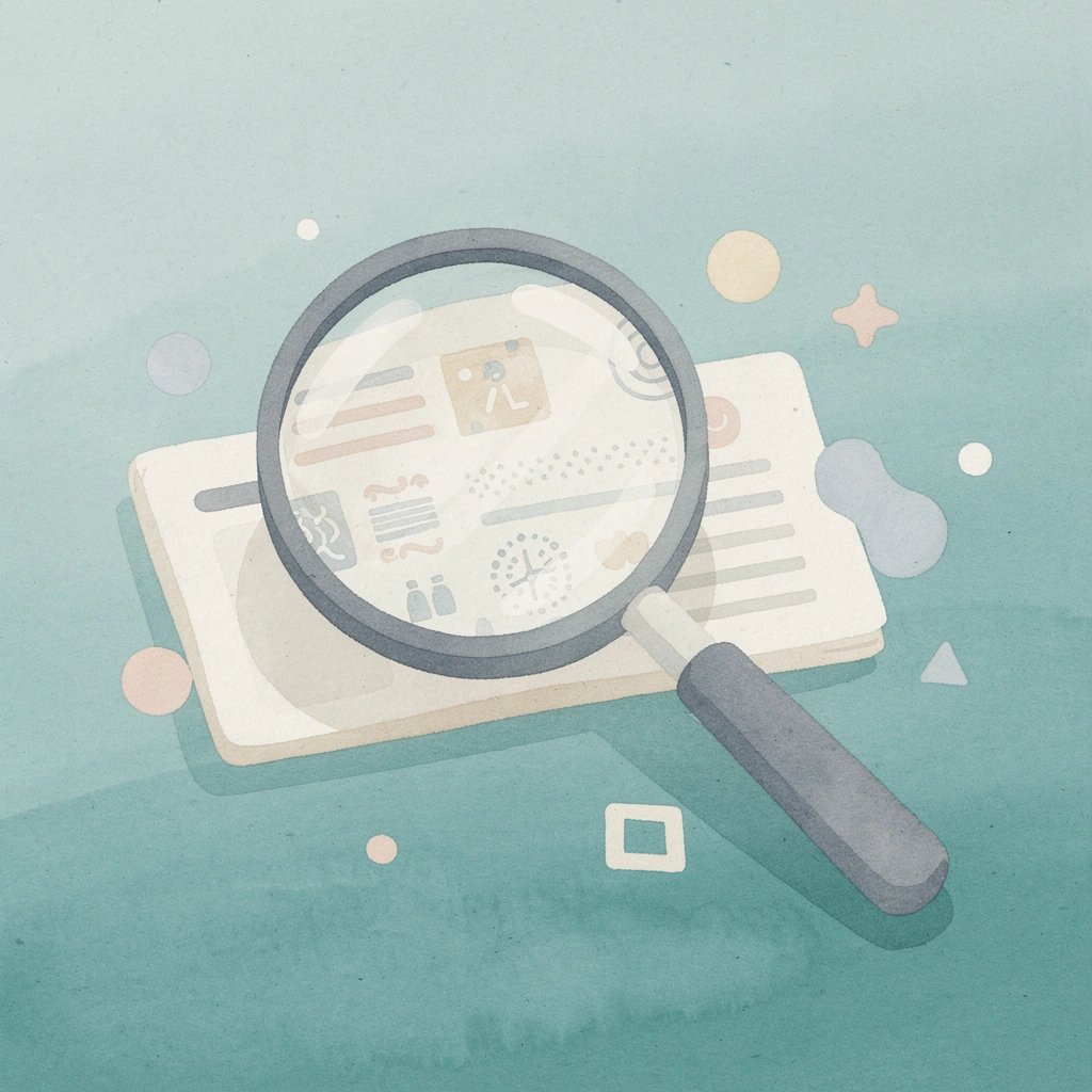Magnifying glass examining hiring process elements
