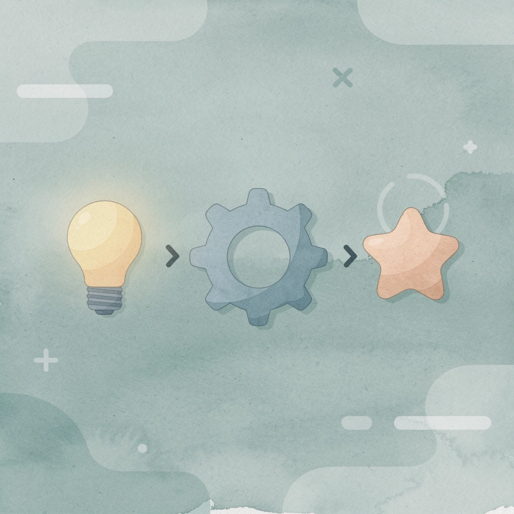 Three connected icons showing screening process improvement