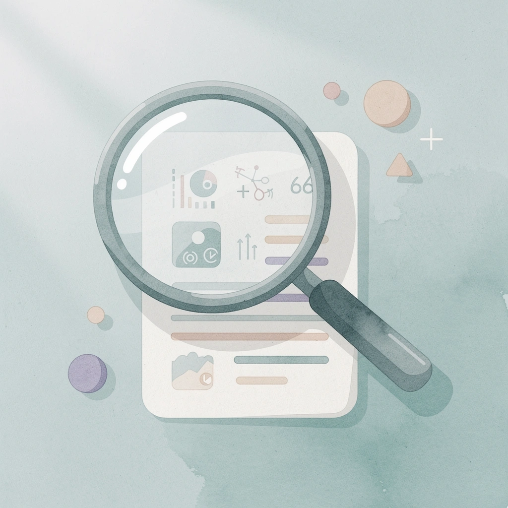Scene of magnifying glass uncovering hidden assumptions in AI recruitment