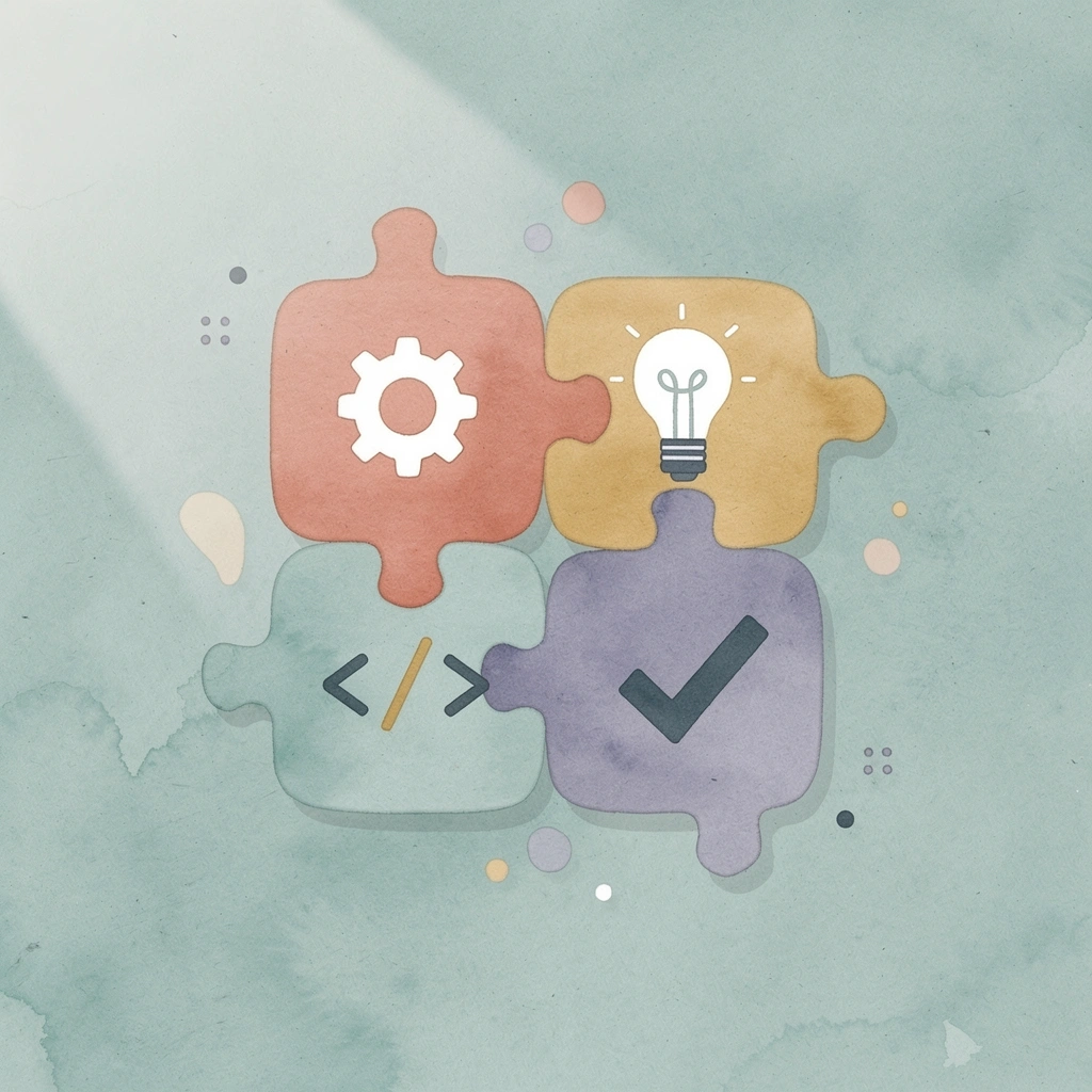 Puzzle pieces fitting together representing a connected hiring and onboarding process