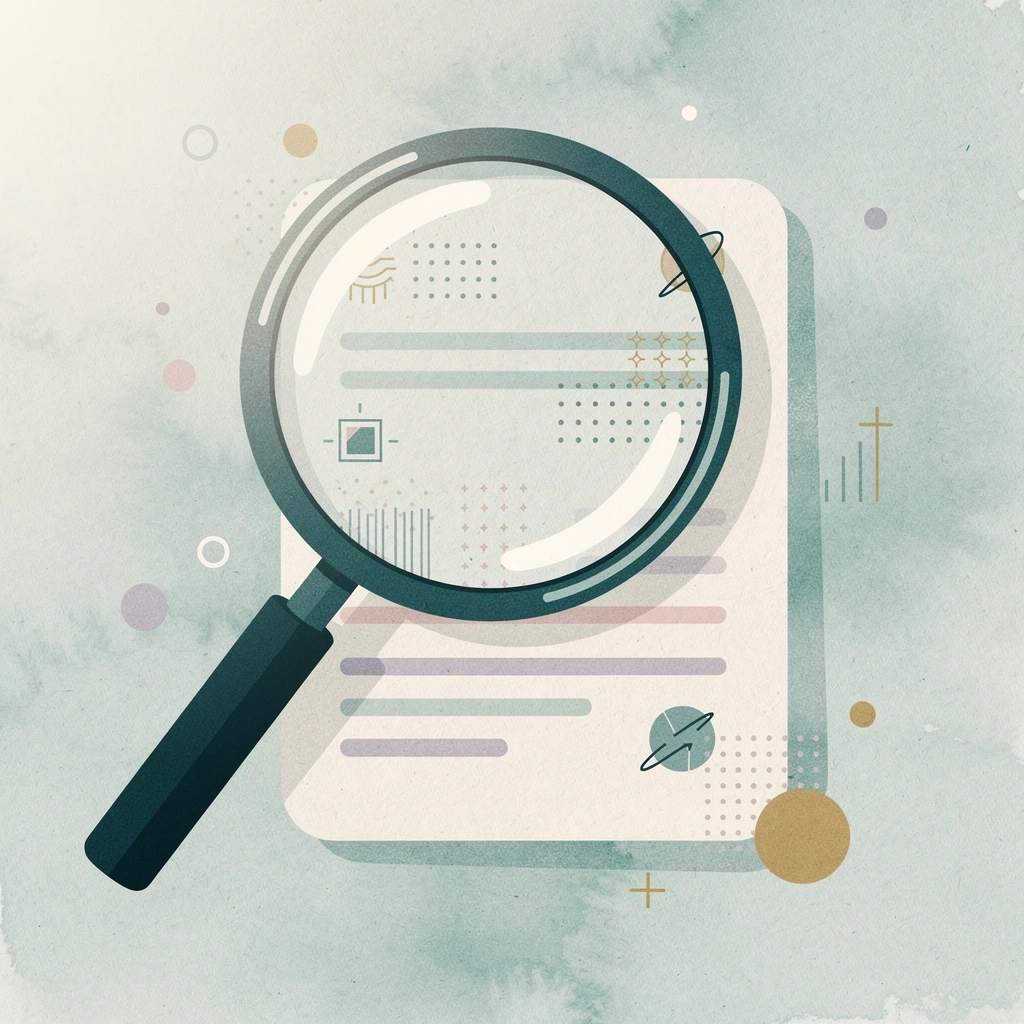Scene of magnifying glass examining candidate profiles representing screening challenges