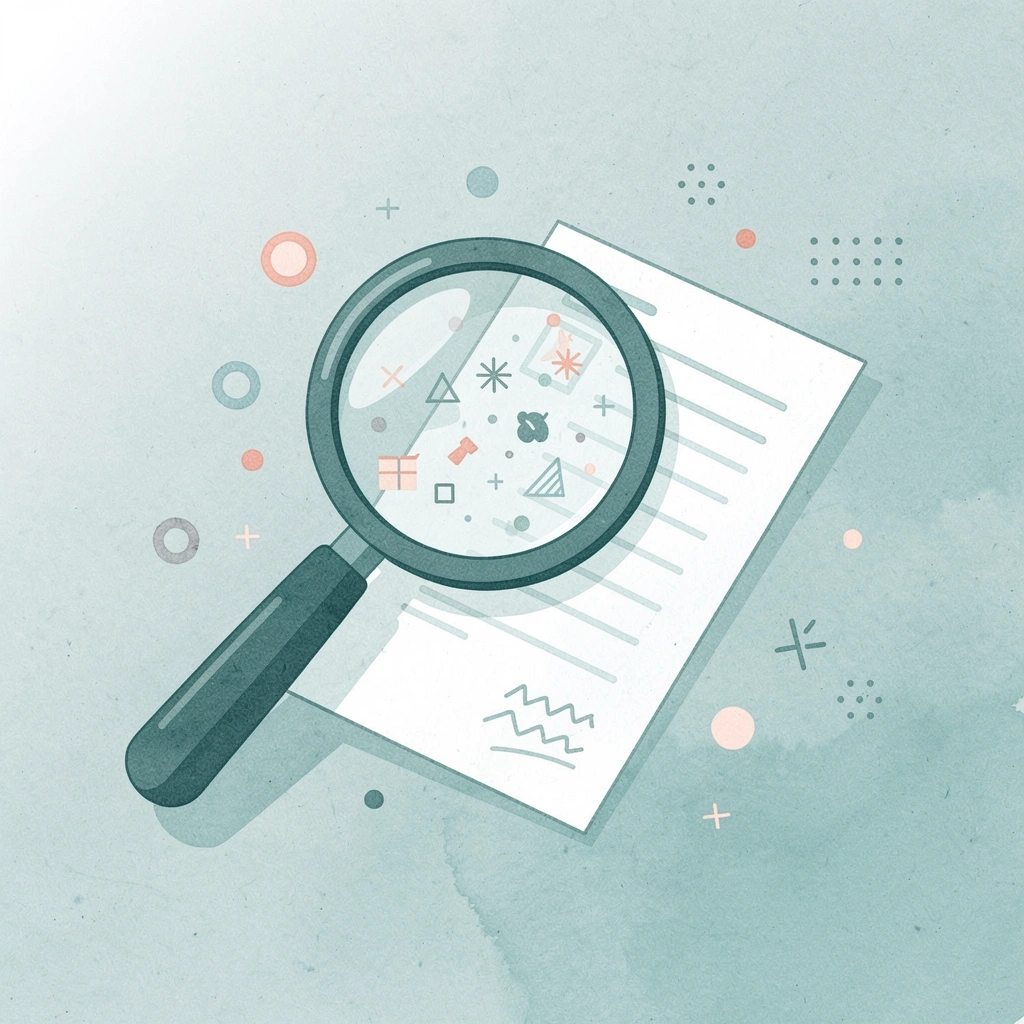 Magnifying glass examining a candidate profile representing deliberate screening