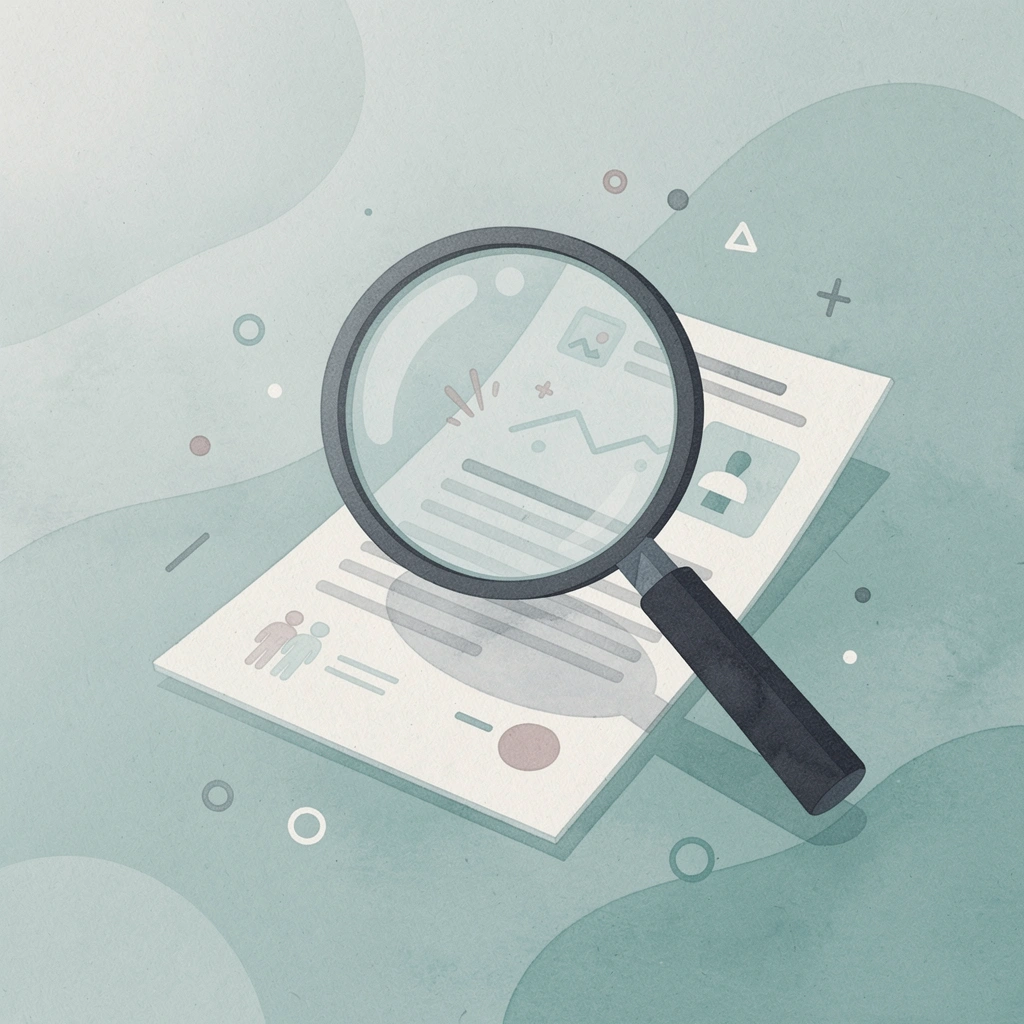 Scene of a magnifying glass examining candidate profiles representing the challenge of identifying top talent