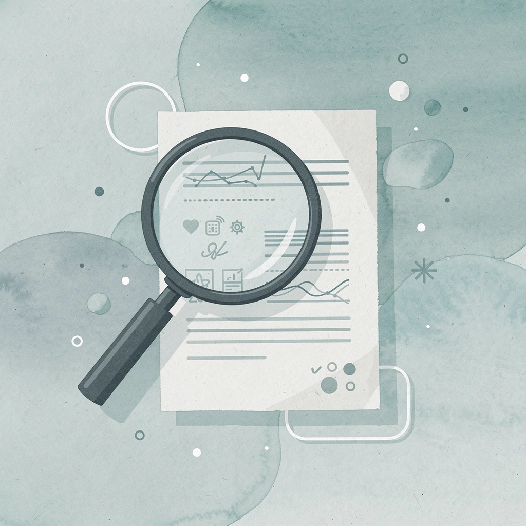 Magnifying glass examining a candidate profile representing talent identification