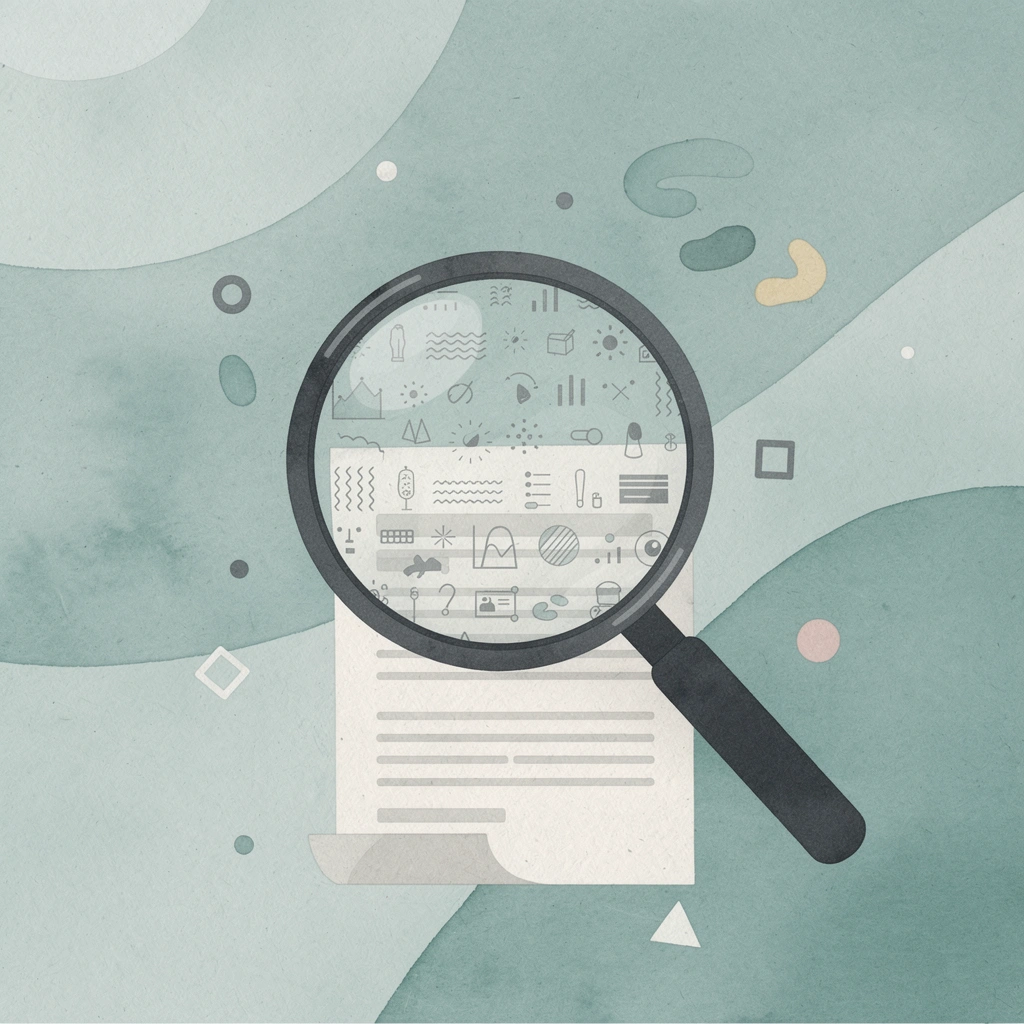 Magnifying glass examining a resume representing automated screening analysis