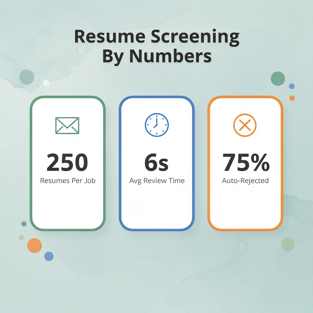 Infographic showing key resume screening statistics