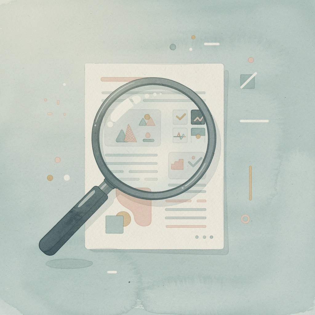 Scene of a magnifying glass examining a CV, symbolizing the limits of surface-level review
