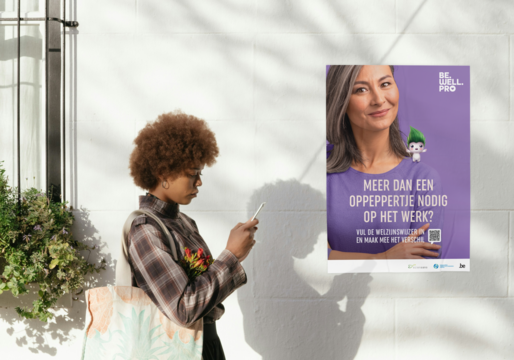 De Be.well.pro campagne, met de Welzijnswijzer, mascotte Giovanni en innovatieve NFC-brochure voor zorgprofessionals.