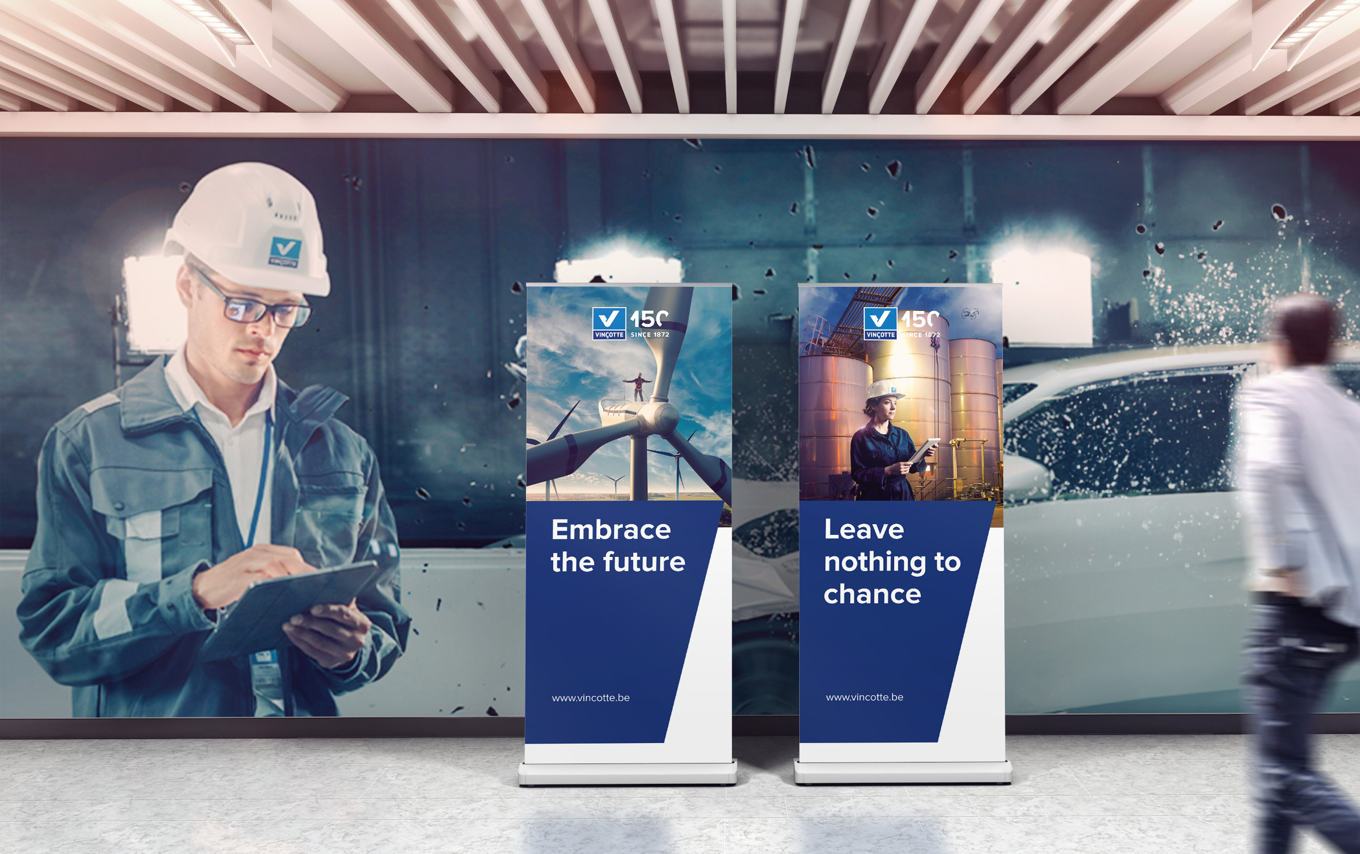 Duidelijke en strategische communicatie voor Vinçotte, ontwikkeld door Umbau, met focus op vertrouwen, expertise en veiligheid