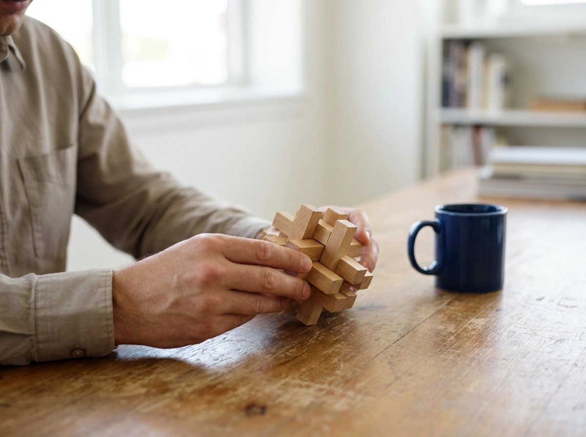 Handen zetten een houten puzzel in elkaar: de juiste combinatie van marketing consultant en marketingbureau kiezen