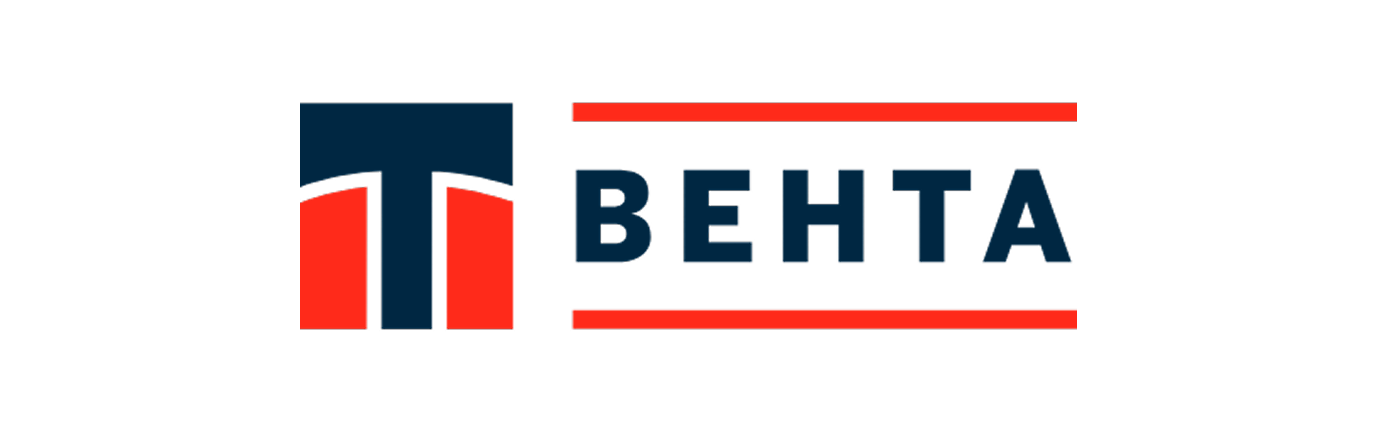 Logo der Marke BEHTA mit blauem T-Symbol und roten Linien.