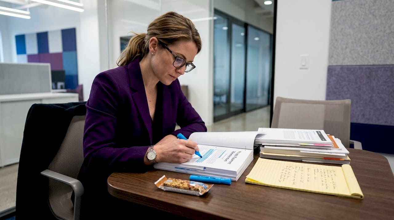 Attorney reviews private placement memorandum document