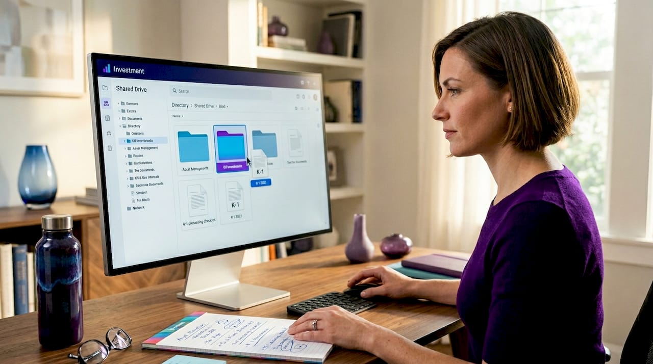 Professional organizing digital investment files