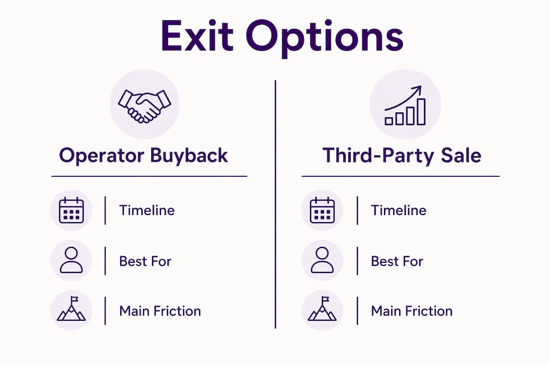 Infographic comparing energy exit strategies