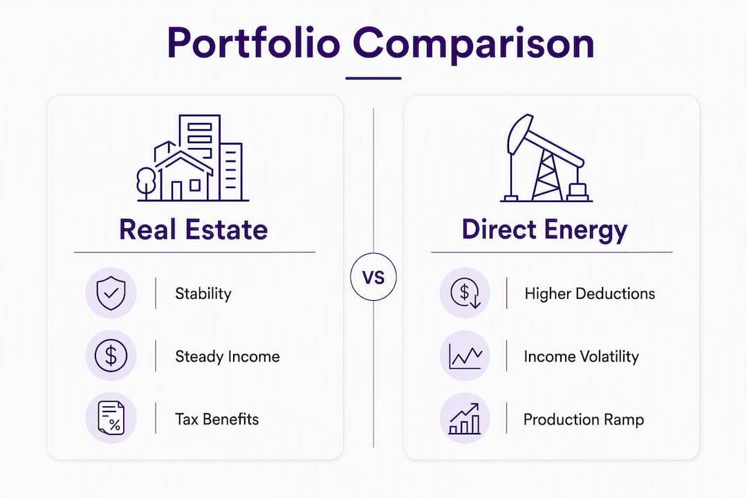 Infographic comparing real estate and energy investments