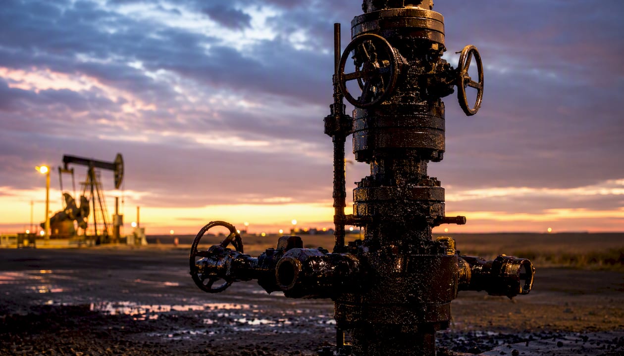 Oil wellhead in tense market setting