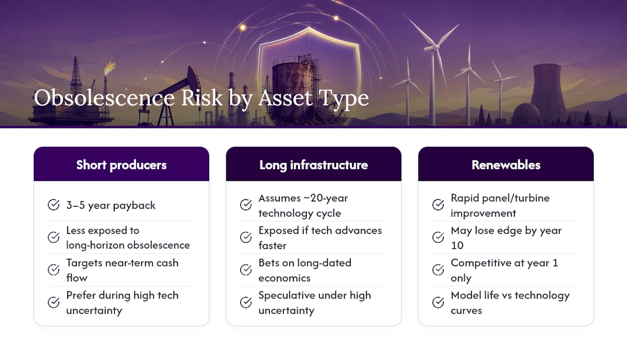 Technological Obsolescence Risk as the Energy Mix Shifts — overview diagram