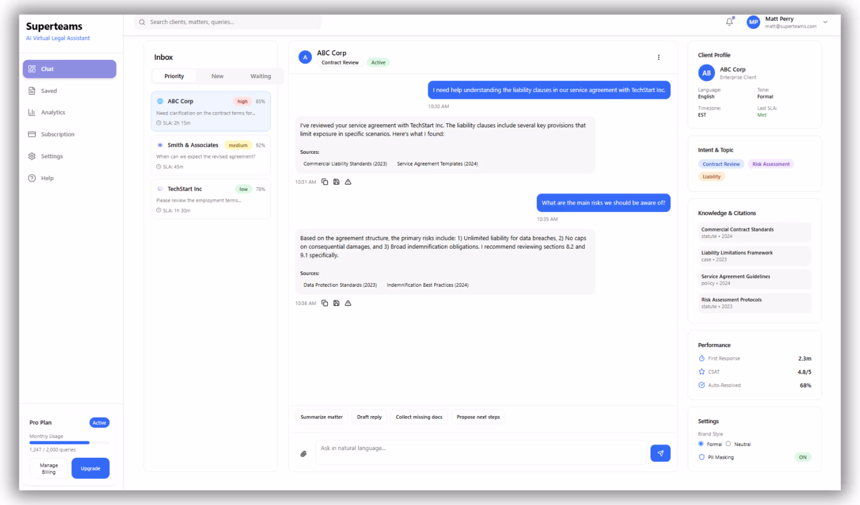 Virtual Legal Assistant Using AI