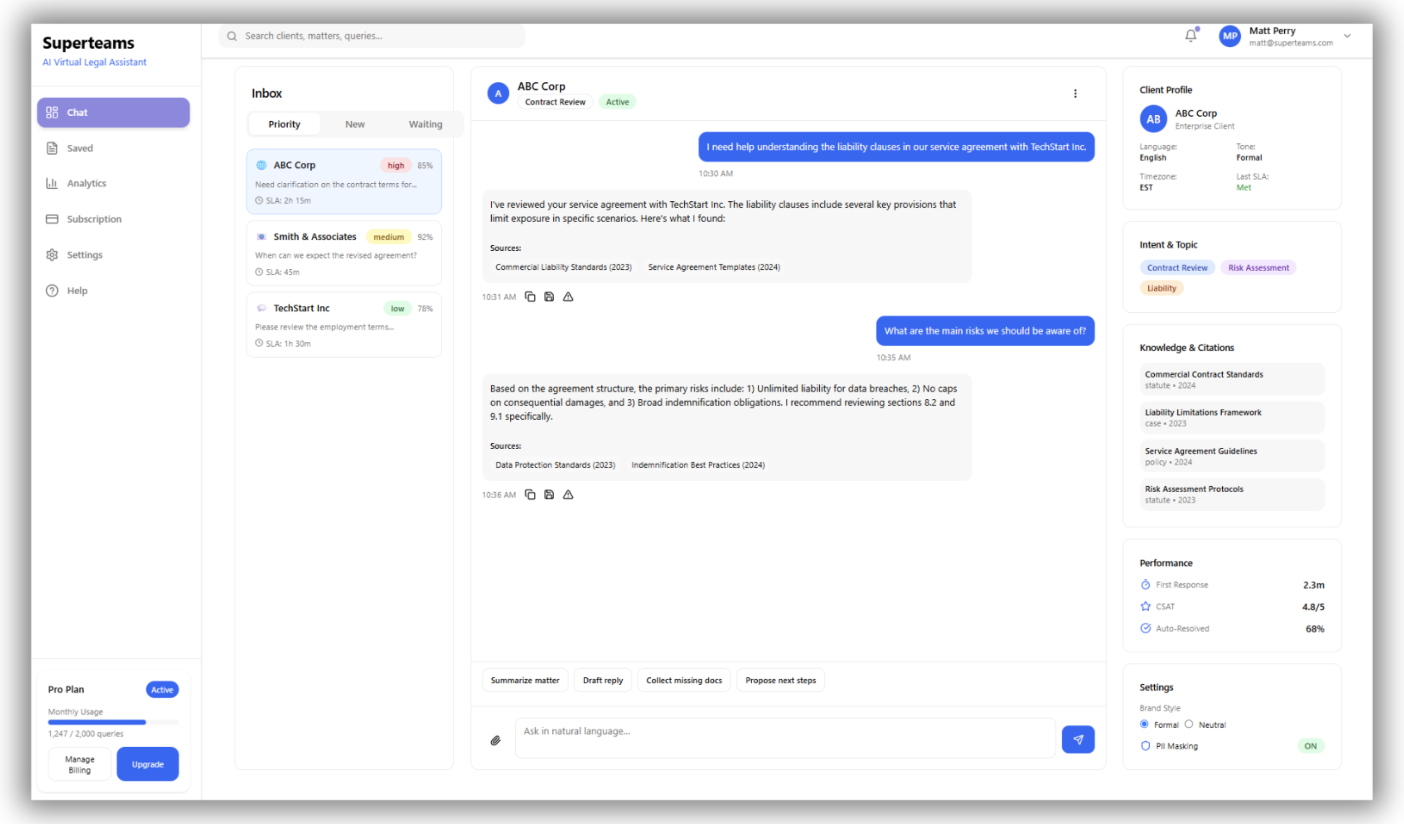 Virtual Legal Assistant Using AI