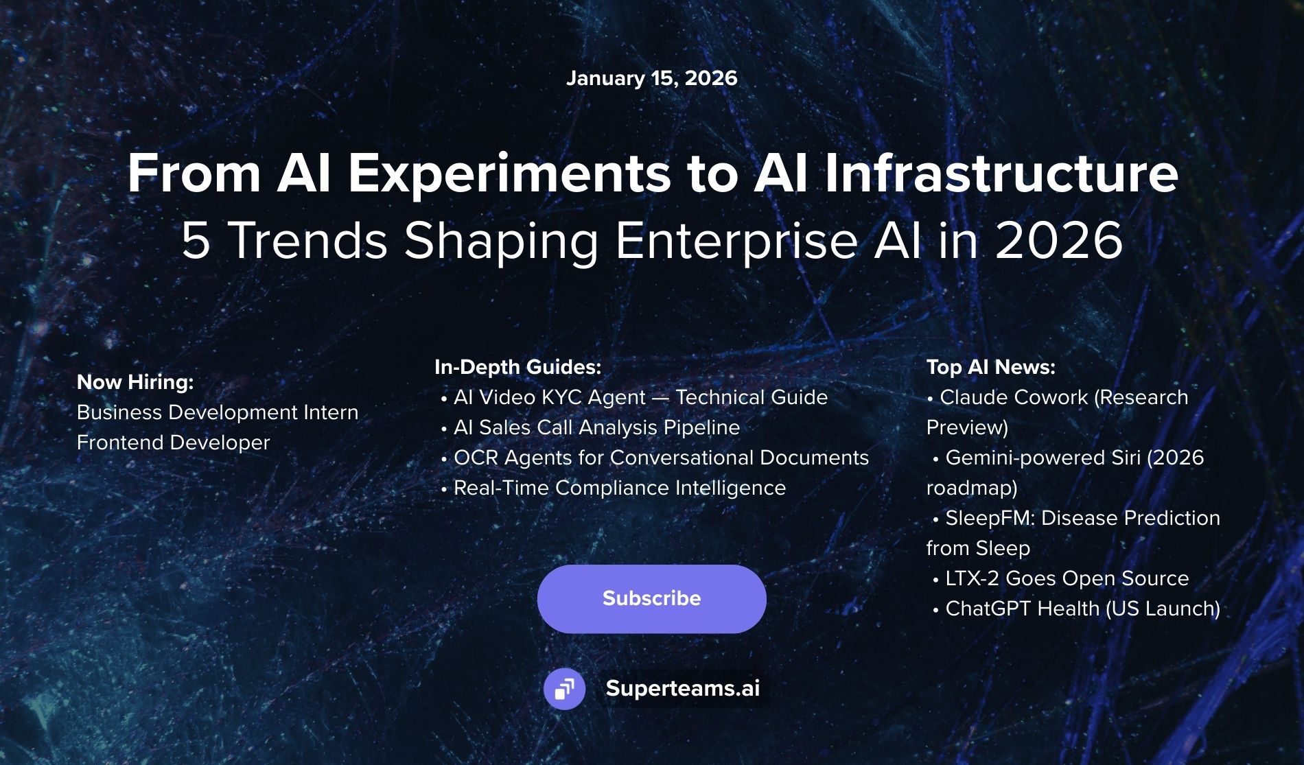 Newsletter January 2026 Edition: From AI Experiments to AI Infrastructure - 5 Trends Shaping Enterprise AI in 2026