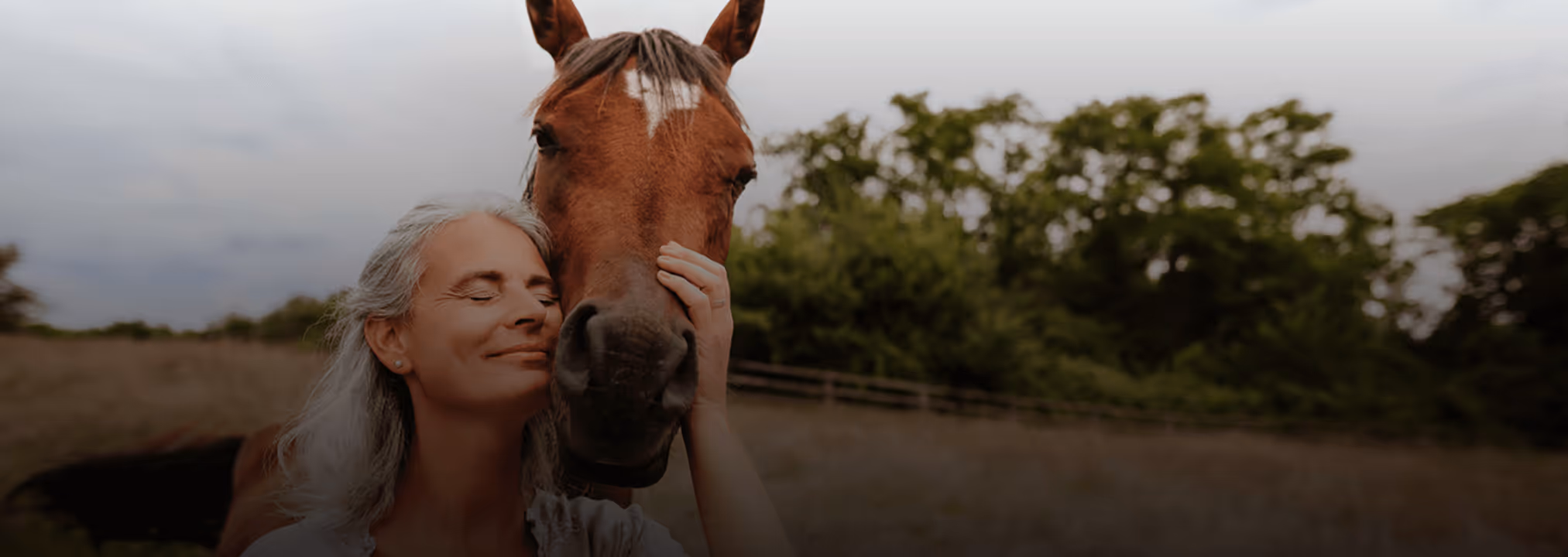 Frau mit Pferd auf der Koppel – echte Verbindung zwischen Mensch und Tier