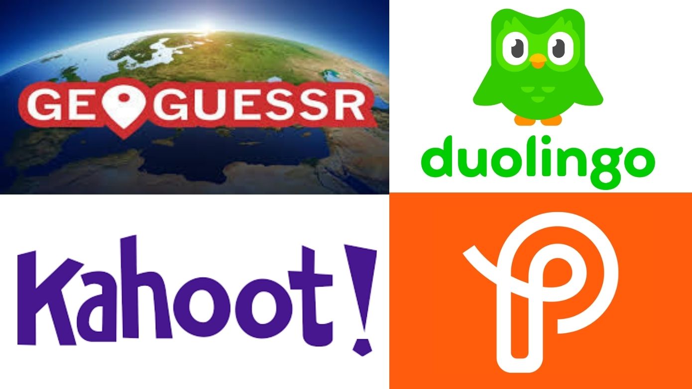 Collage showing some popular educational games.