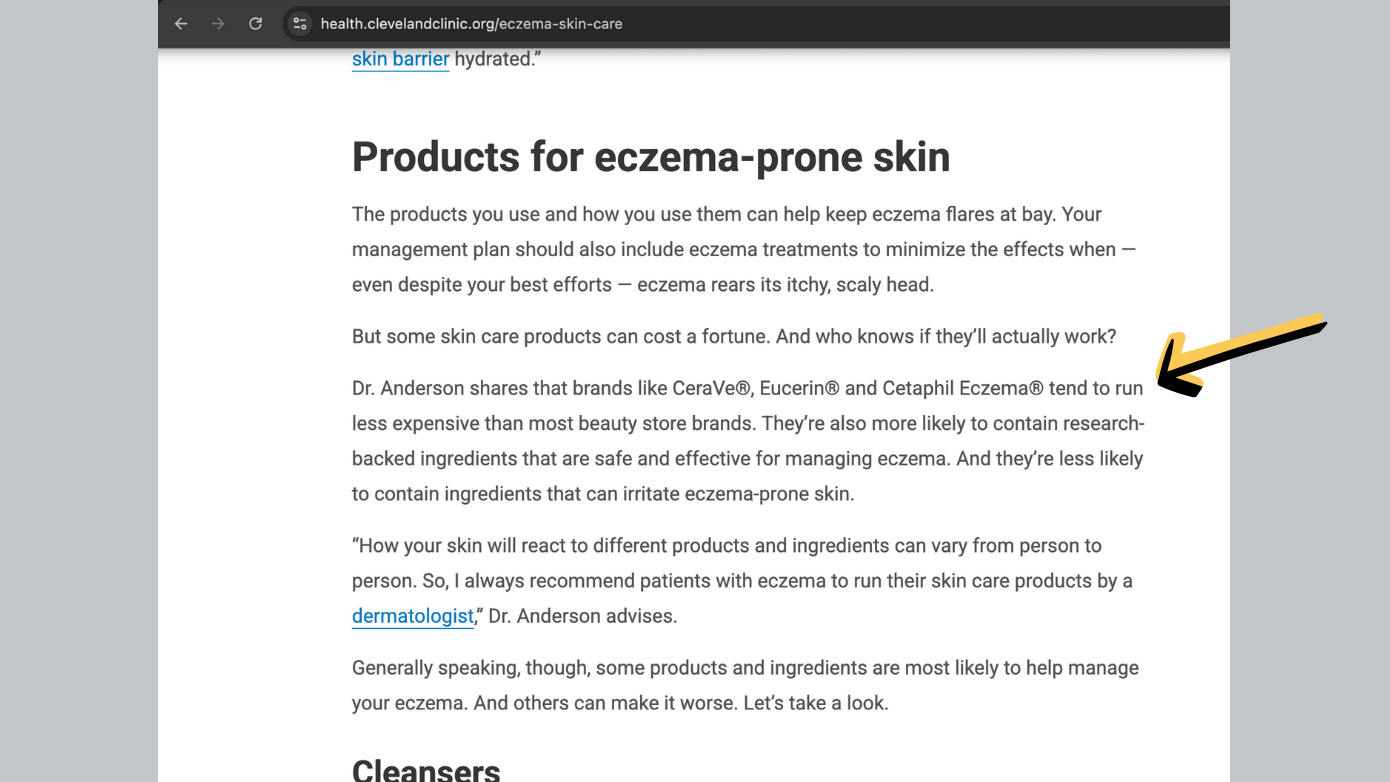  Image showing Cleveland Clinic making use of contextual advertising.‍