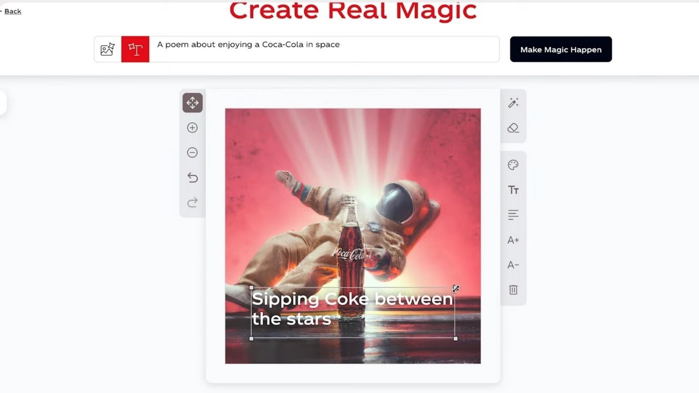 Use of generative AI platform in creative marketing by coca-cola’s create real magic