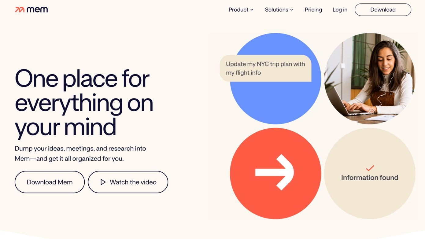 Mem.ai AI knowledge management platform for organizing notes, meetings, and documents.