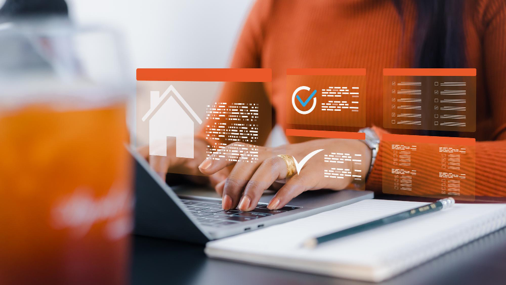 Person using digital tools and online systems to manage operational workflows