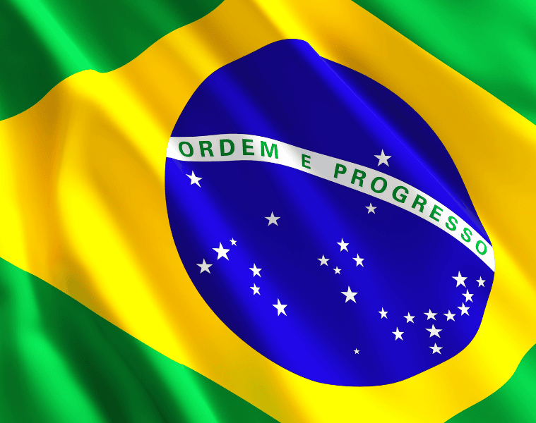 Close up of the Brazilian flag