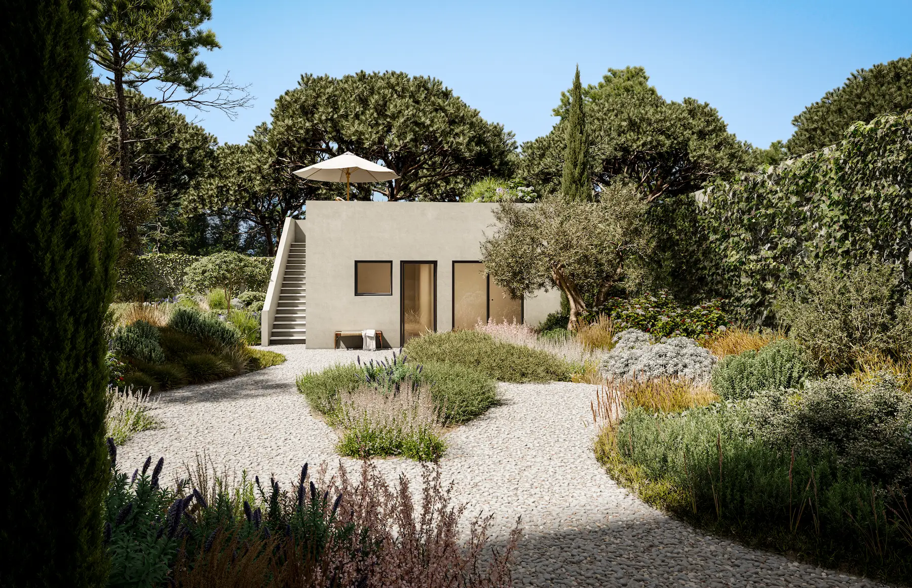 Architectural visualization showcasing an urban renovation that harmonizes Lisbon’s historic textures with contemporary design lines.