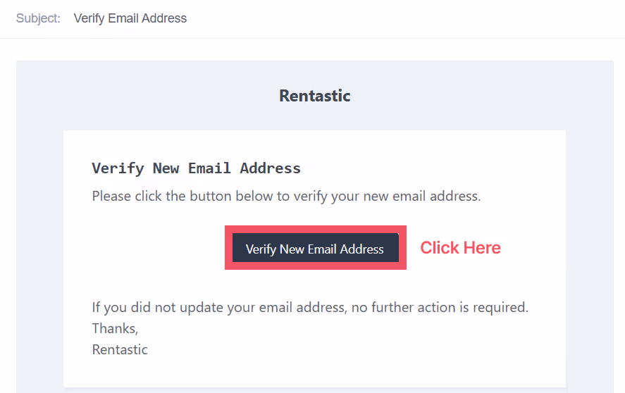 Verify Email Address Button in Email
