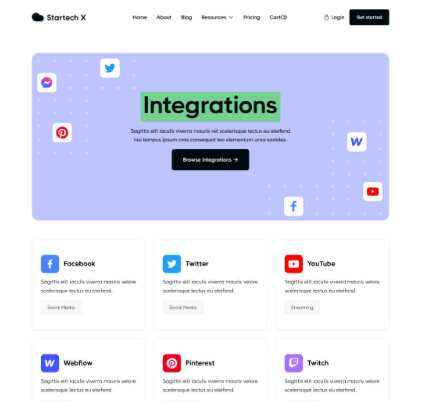 Startech X - Hero Home Page - Tech Startup Webflow Template