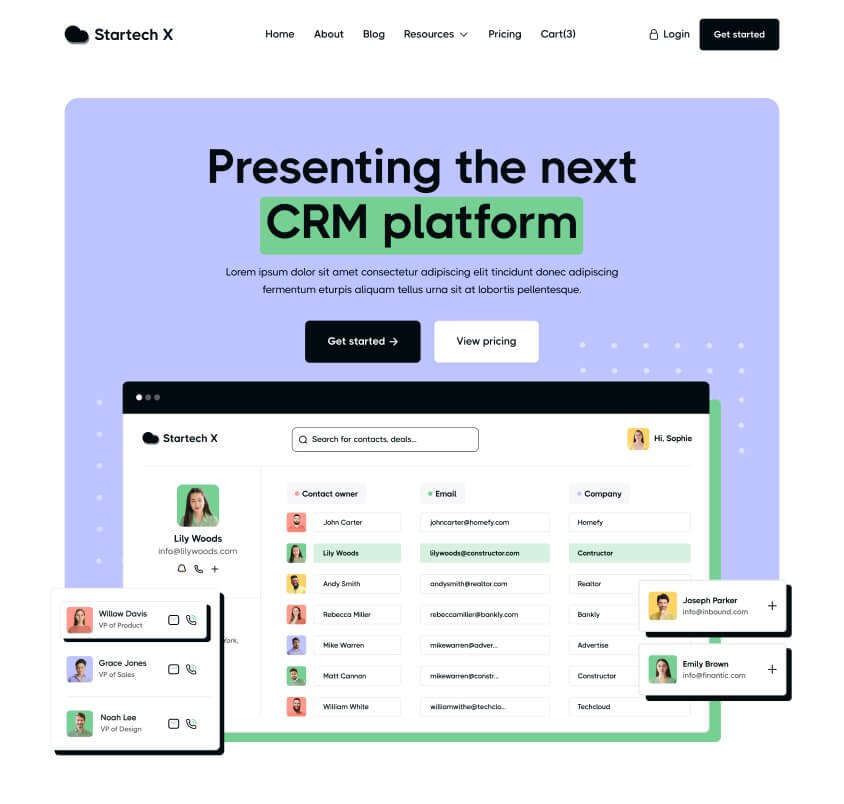 Startech X - Hero Home Page - Tech Startup Webflow Template