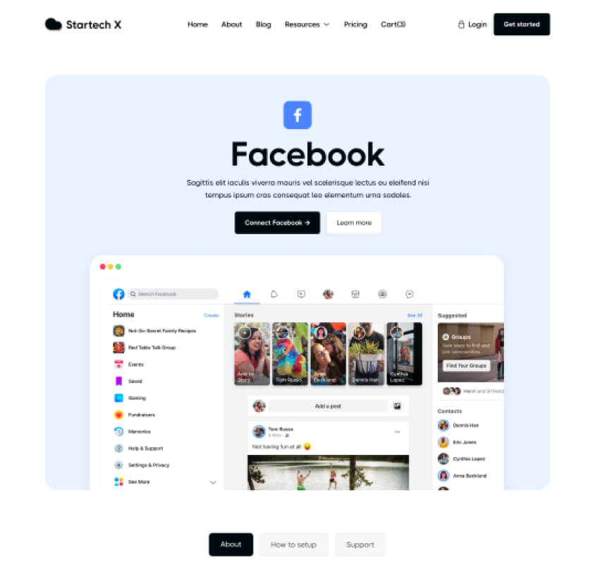 Startech X - Hero Home Page - Tech Startup Webflow Template