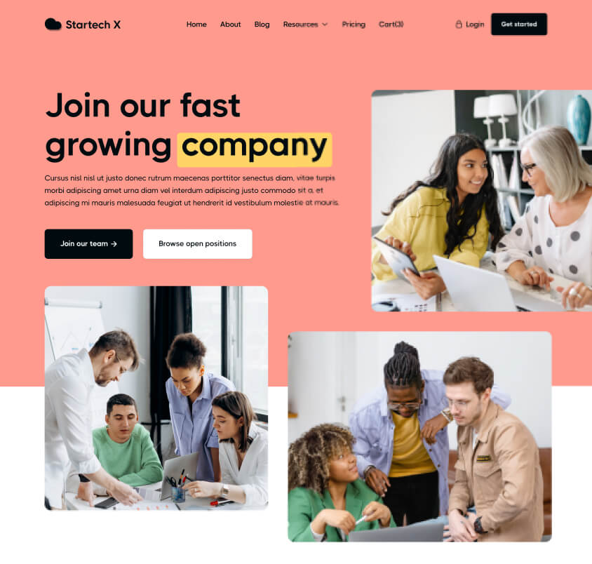 Startech X - Hero Home Page - Tech Startup Webflow Template