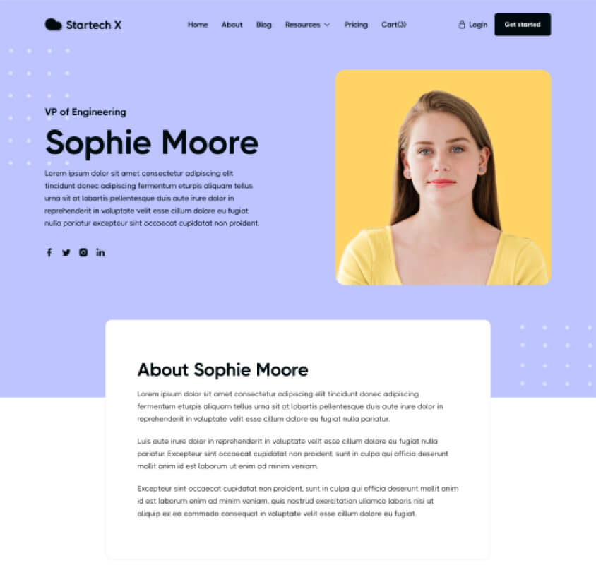 Startech X - Hero Home Page - Tech Startup Webflow Template