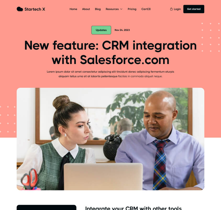 Startech X - Hero Home Page - Tech Startup Webflow Template