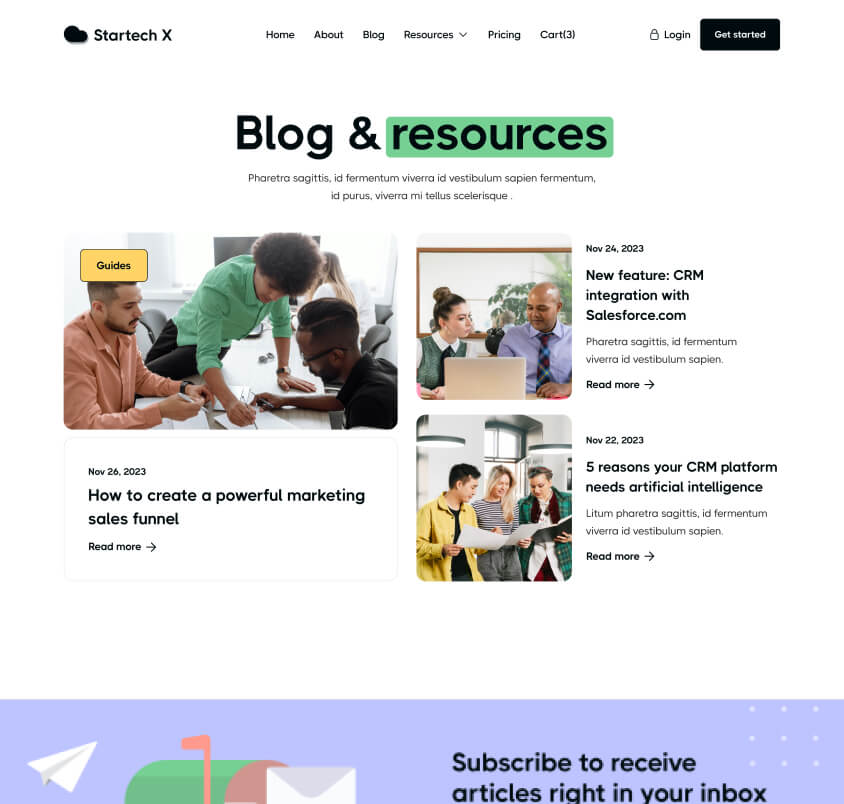 Startech X - Hero Home Page - Tech Startup Webflow Template