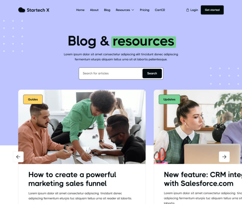 Startech X - Blog V2 Page - Home Page - Tech Startup Webflow Template