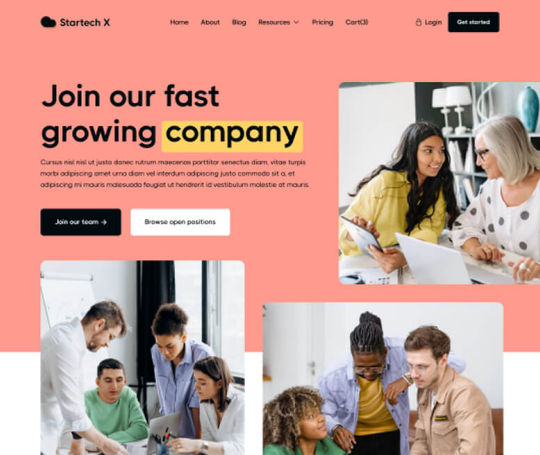 Startech X - Careers Page - Home Page - Tech Startup Webflow Template