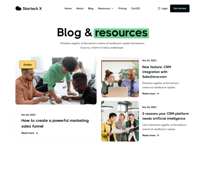 Startech X - Blog V3 Page - Home Page - Tech Startup Webflow Template