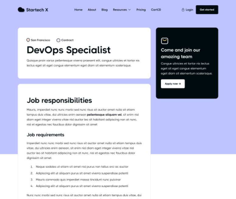 Startech X - Career Single Page - Home Page - Tech Startup Webflow Template