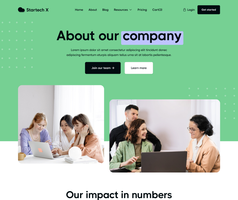 Startech X - About Page - Tech Startup Webflow Template