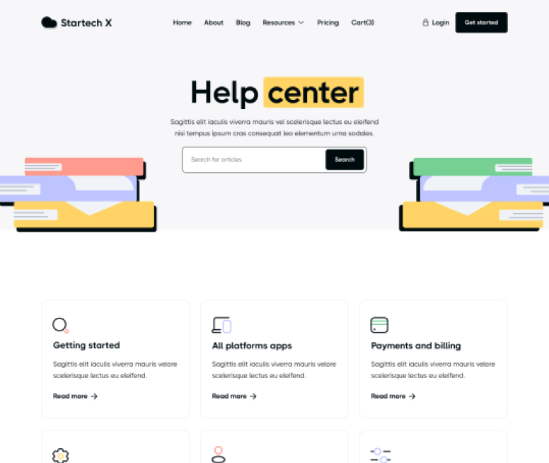Startech X - Help Center Page - Home Page - Tech Startup Webflow Template
