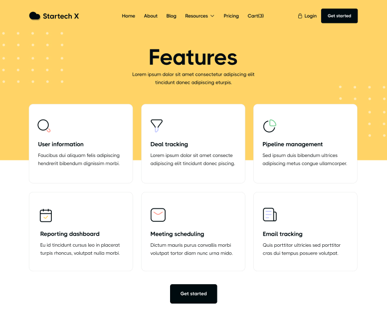 Startech X - Features Page - Home Page - Tech Startup Webflow Template